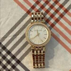 Michael Kors Gold Timepiece with White Face